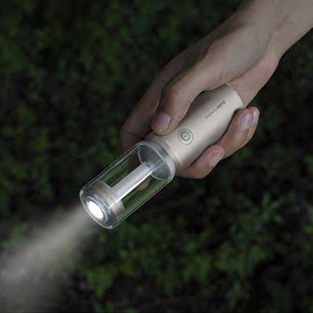 3つの光源搭載小型キャンプライト「HOTO CAMPLIGHT」