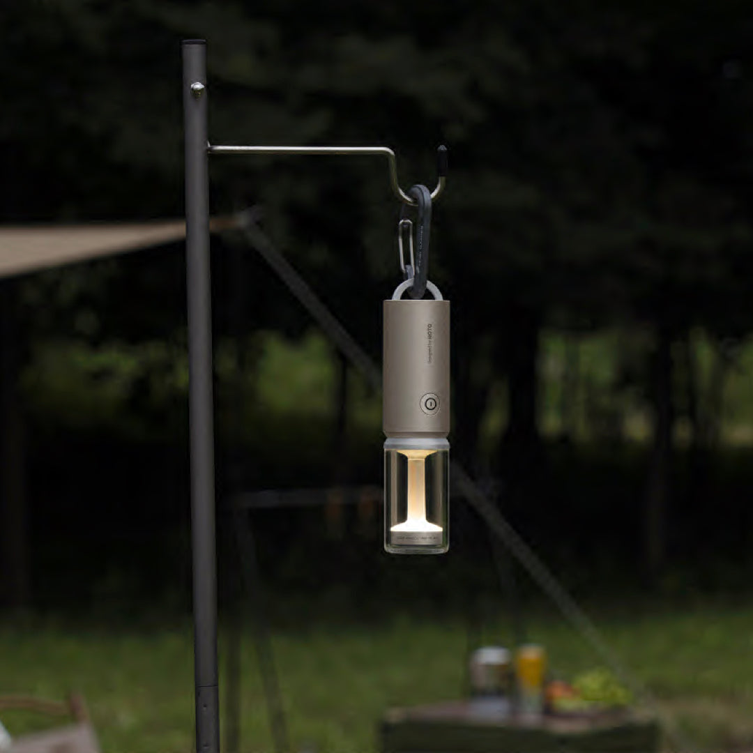 3つの光源搭載小型キャンプライト「HOTO CAMPLIGHT」